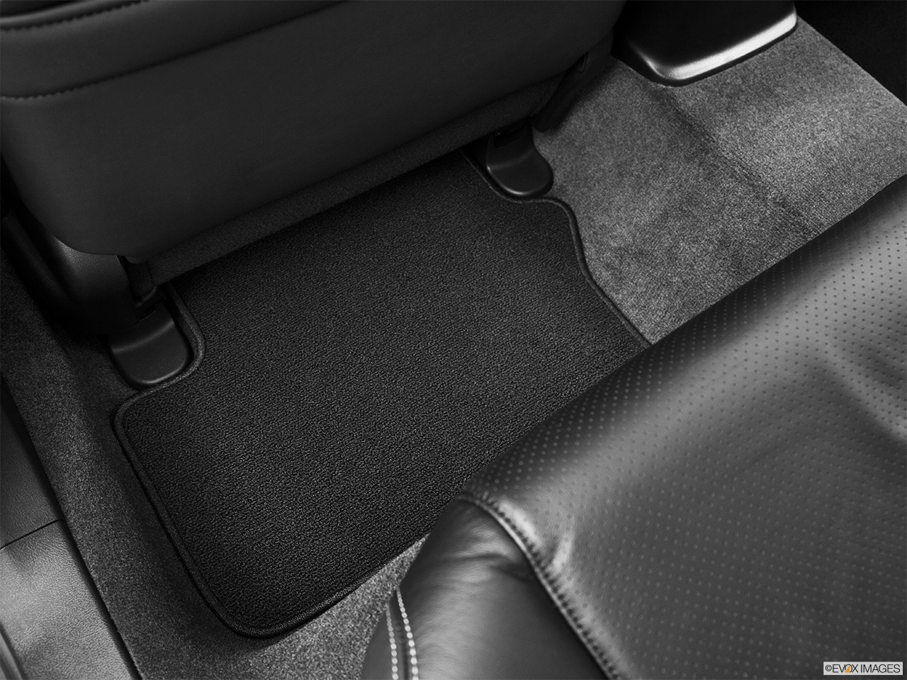 2013 Acura TL SH-AWD Rear driver's side floor mat. Mid-seat level from outside looking in. 