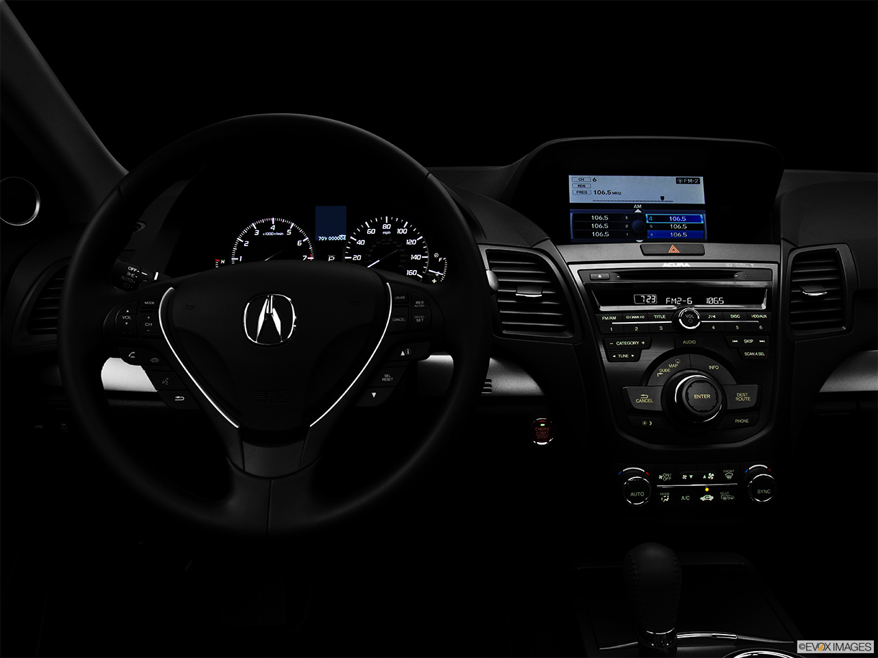 2014 Acura RDX Base Centered wide dash shot - "night" shot. 
