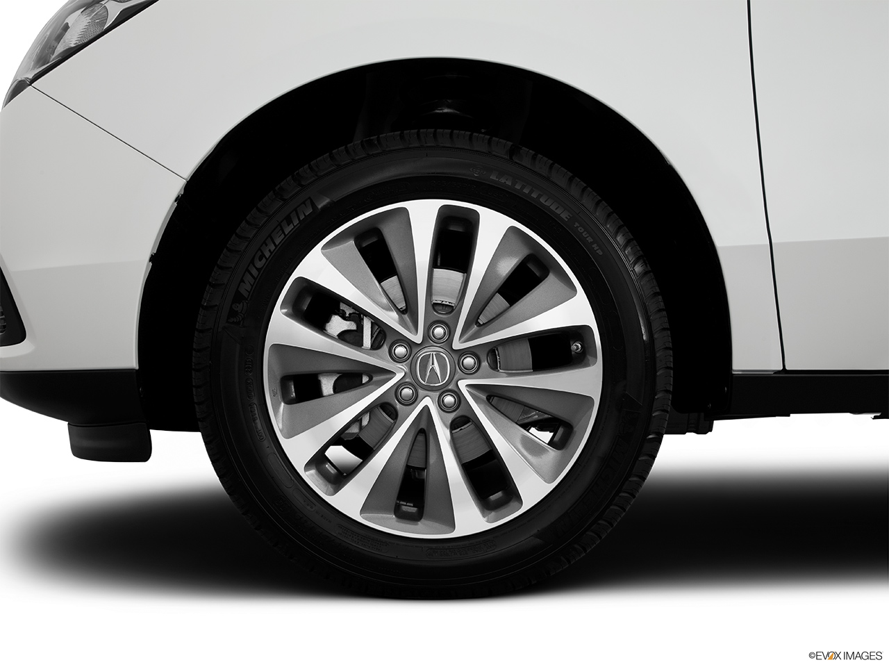 2014 Acura MDX SH-AWD Front Drivers side wheel at profile. 