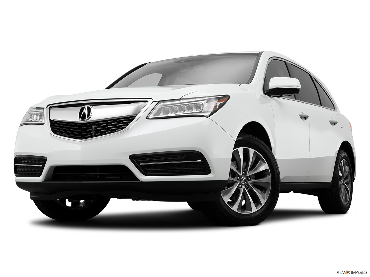 2014 Acura MDX SH-AWD Front angle view, low wide perspective. 