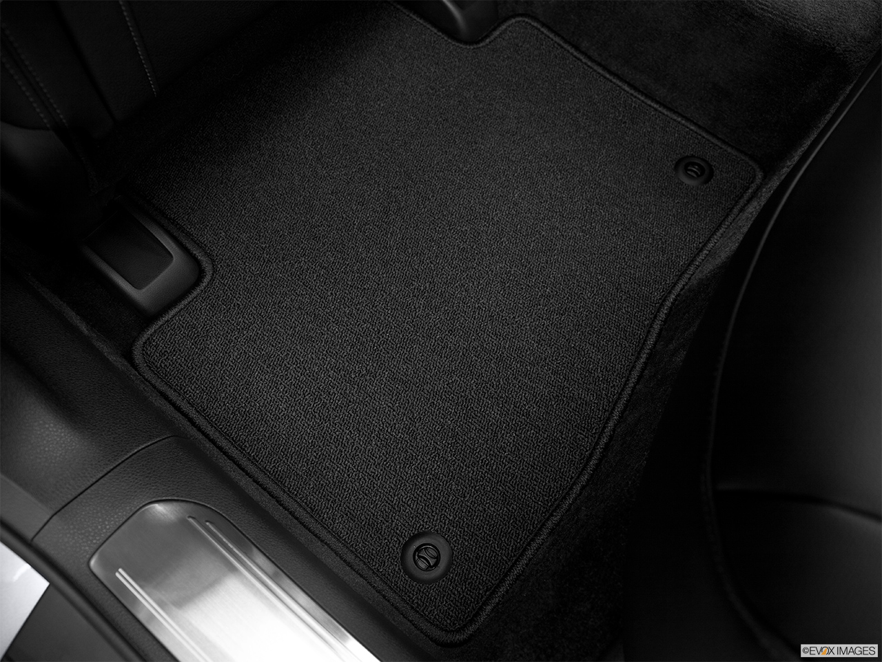 2014 Acura RLX Base Rear driver's side floor mat. Mid-seat level from outside looking in. 