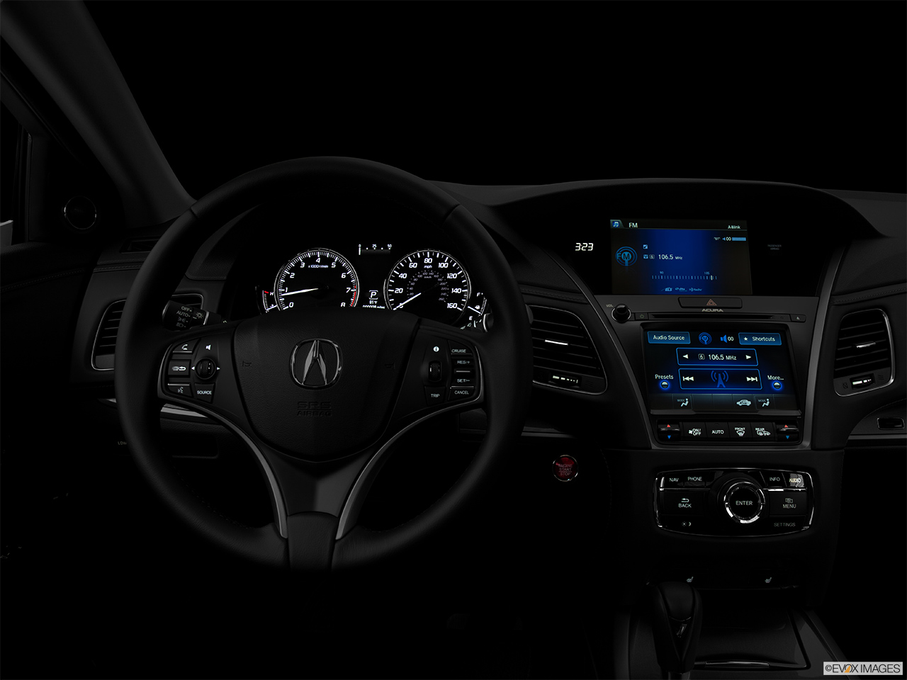 2014 Acura RLX Base Centered wide dash shot - "night" shot. 