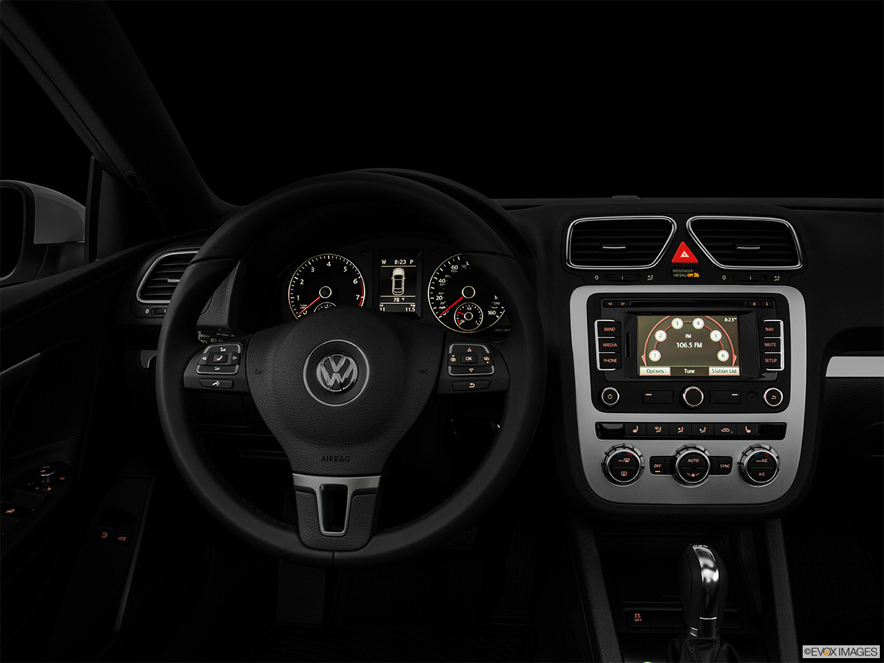 2014 Volkswagen Eos Komfort Centered wide dash shot - "night" shot. 