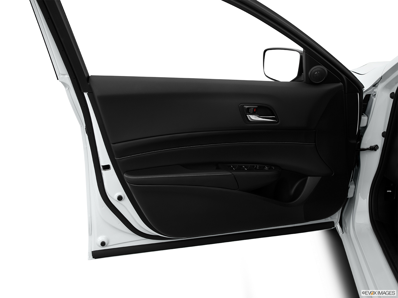 2015 Acura ILX 6-Speed Manual Inside of driver's side open door, window open. 