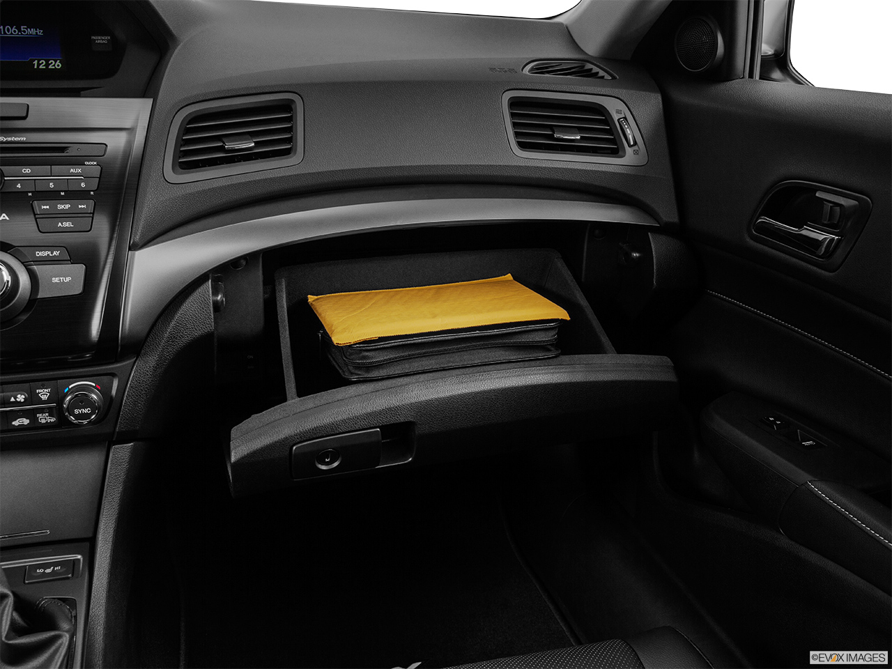2015 Acura ILX 6-Speed Manual Glove box open. 