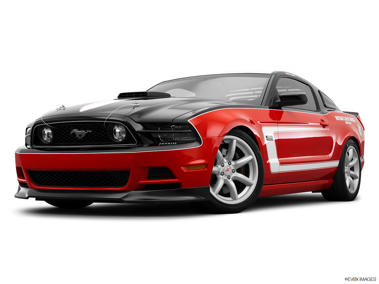 2014 Saleen George Follmer Mustang Base Front angle view, low wide perspective. 