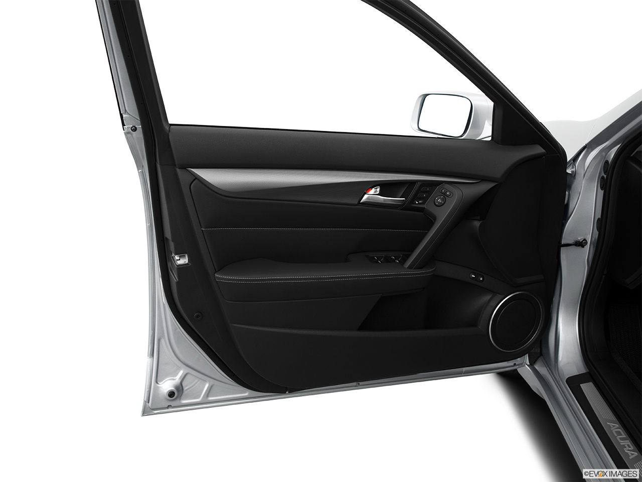 2014 Acura TL Special Edition Inside of driver's side open door, window open. 