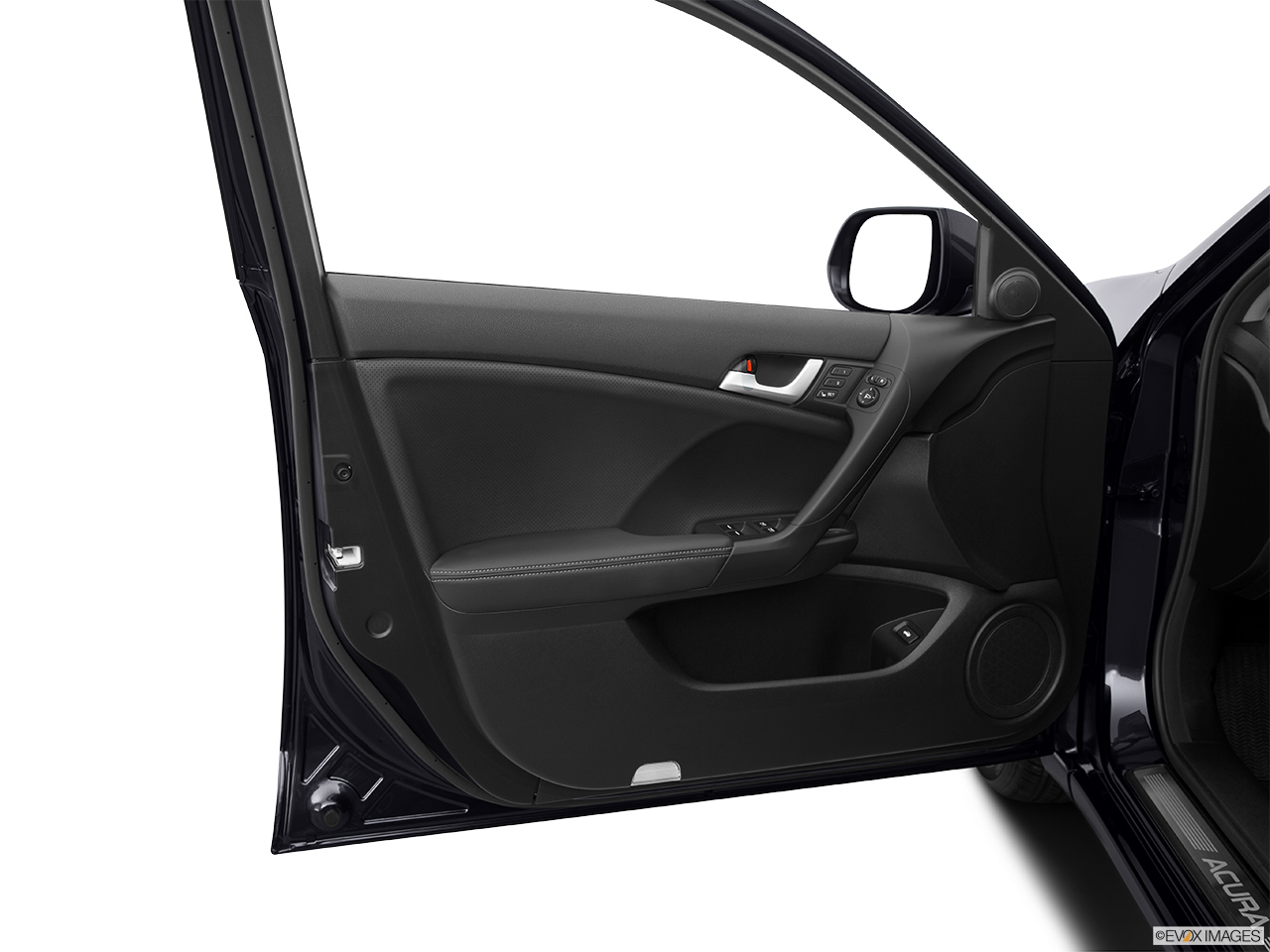 2014 Acura TSX 5-Speed Automatic Inside of driver's side open door, window open. 