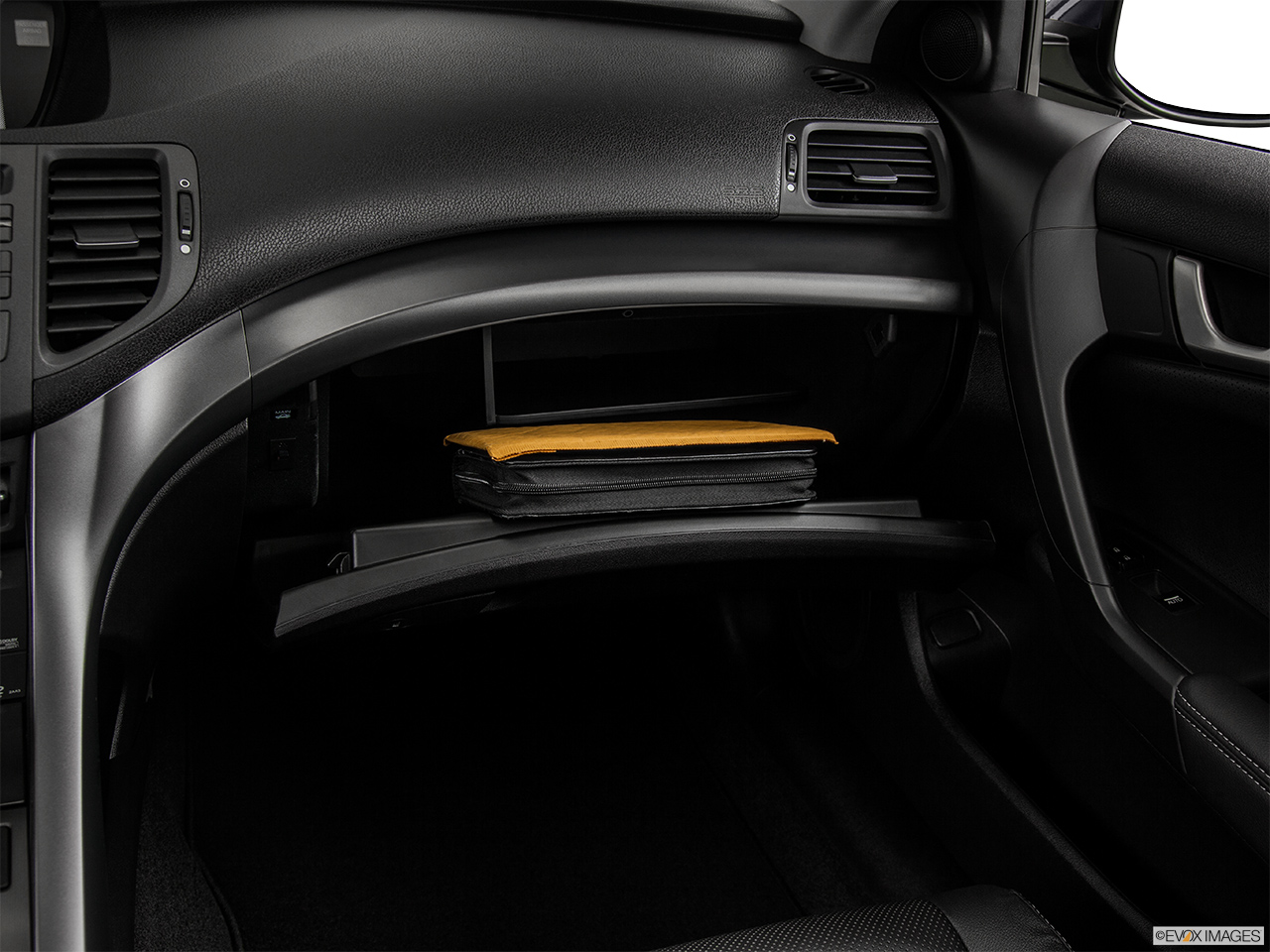2014 Acura TSX 5-Speed Automatic Glove box open. 