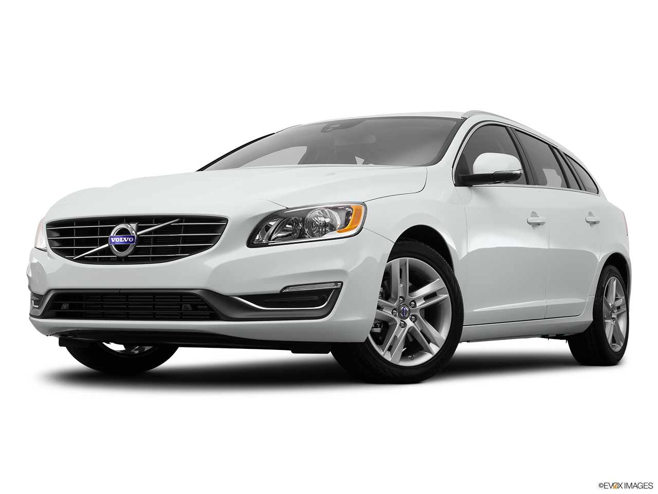2015 Volvo V60 Premier Plus Front angle view, low wide perspective. 