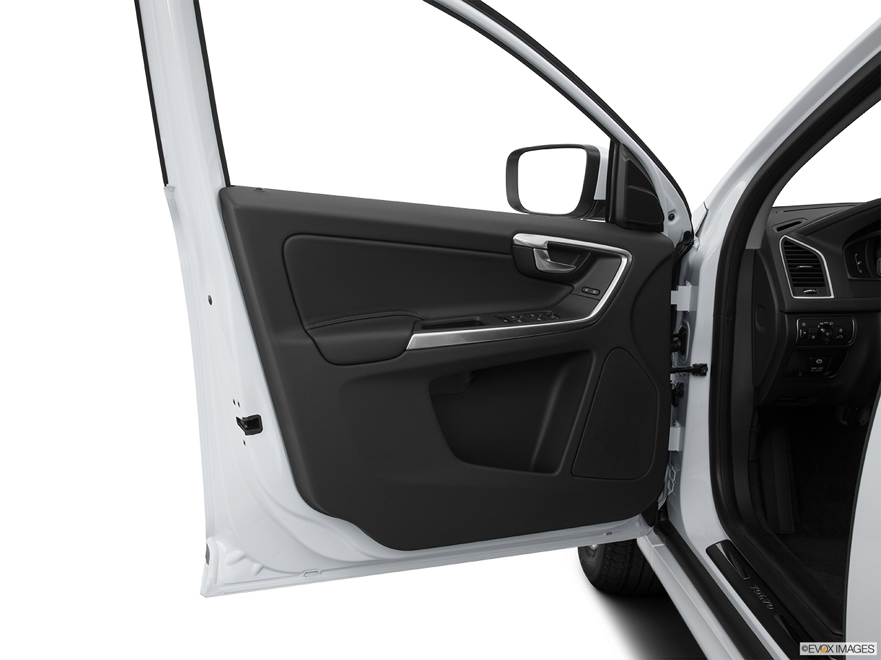 2015 Volvo XC60 Premier Inside of driver's side open door, window open. 