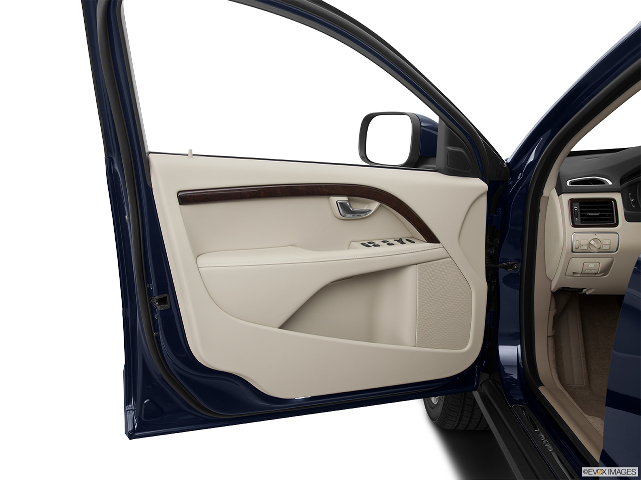 2015 Volvo XC70 Premier Plus Inside of driver's side open door, window open. 