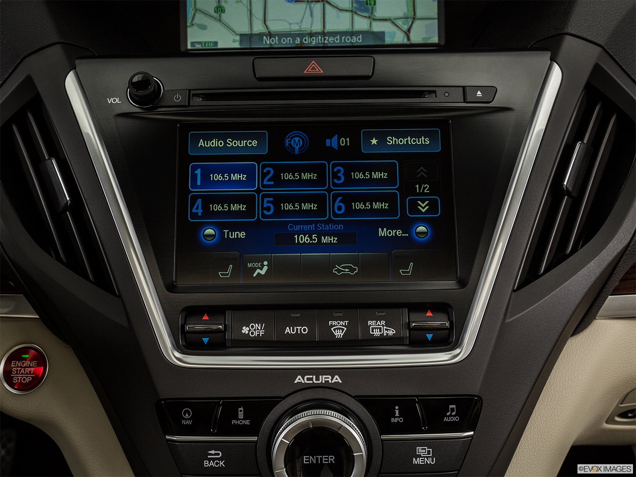 2016 Acura MDX Base Closeup of radio head unit 
