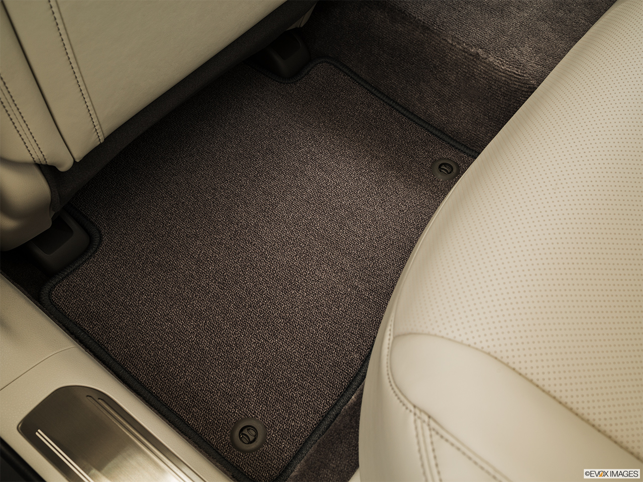 2015 Acura RLX Base Rear driver's side floor mat. Mid-seat level from outside looking in. 