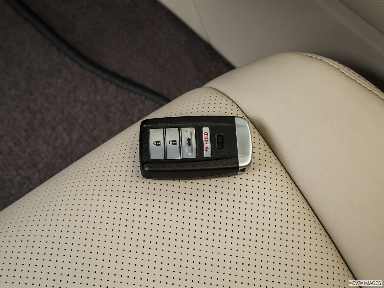 2015 Acura RLX Base Key fob on driver's seat. 